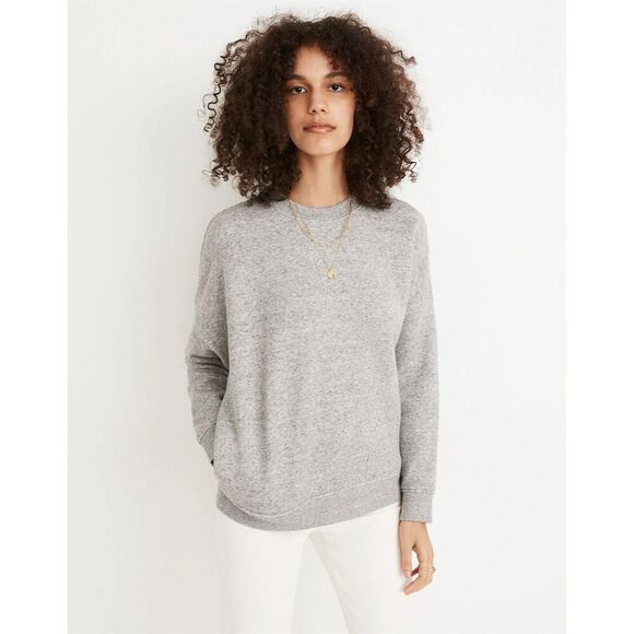 Madewell Women's Gray MWL Betterterry Crewneck Sweatshirt size XXS - Picture 2 of 10